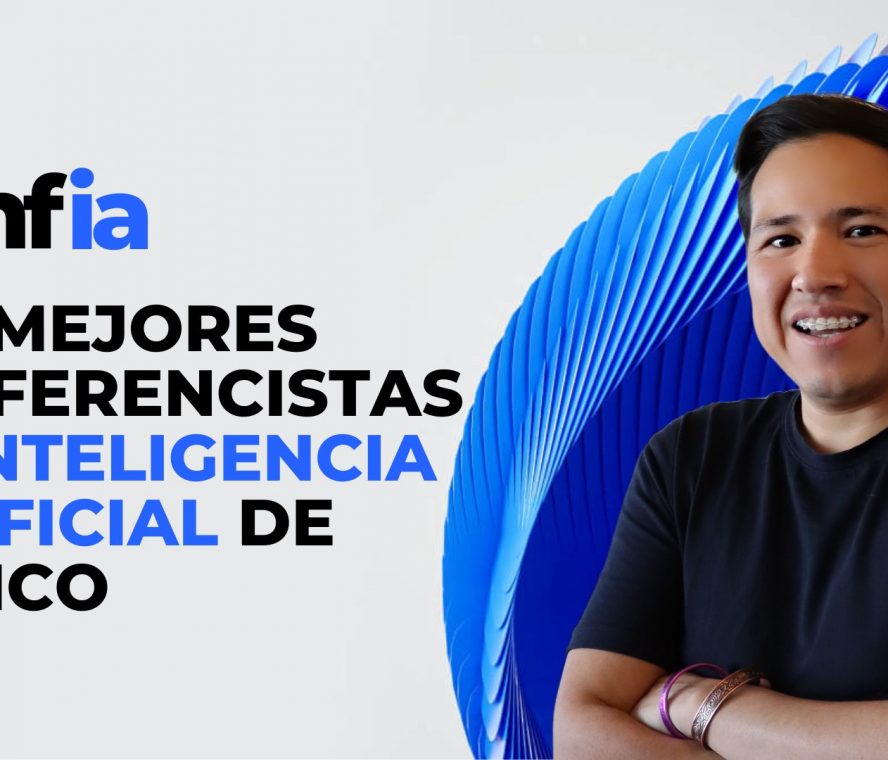 Retrato de uno de los mejores conferencistas de inteligencia artificial de México durante un evento tecnológico