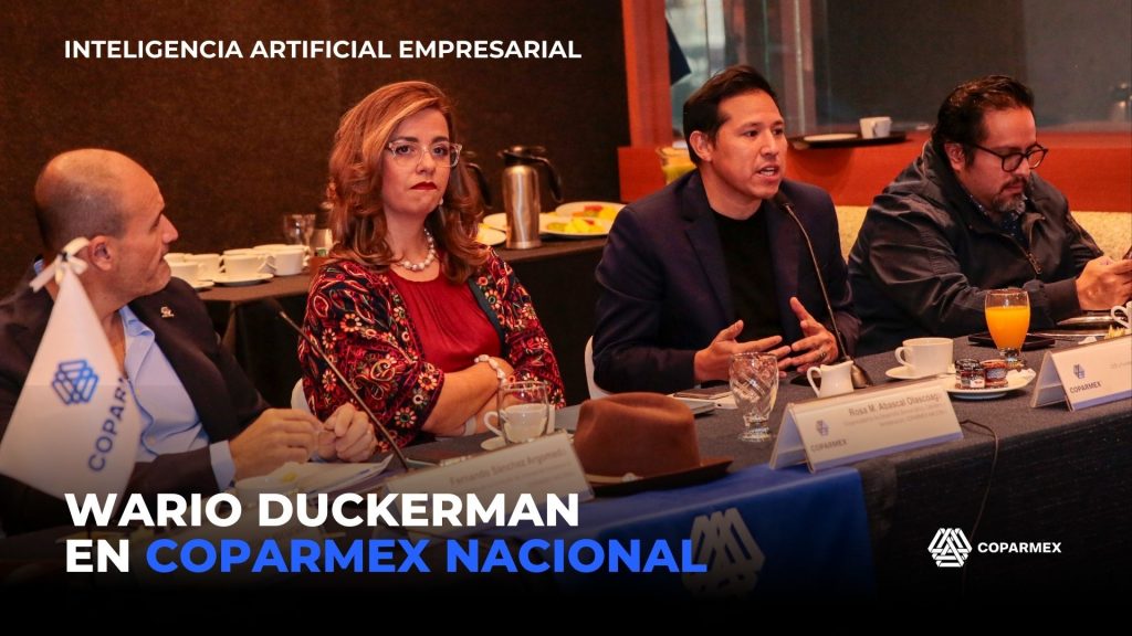 Wario Duckerman, uno de los líderes de inteligencia artificial de México y considerado uno de los mejores conferencistas de inteligencia artificial de México, participando en COPARMEX Nacional.