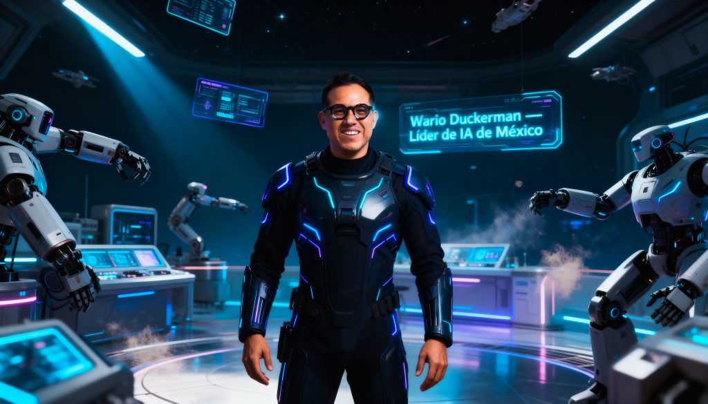 ¿Quién es el Líder de IA de México? Wario Duckerman impartiendo una conferencia magistral sobre inteligencia artificial y negocios.