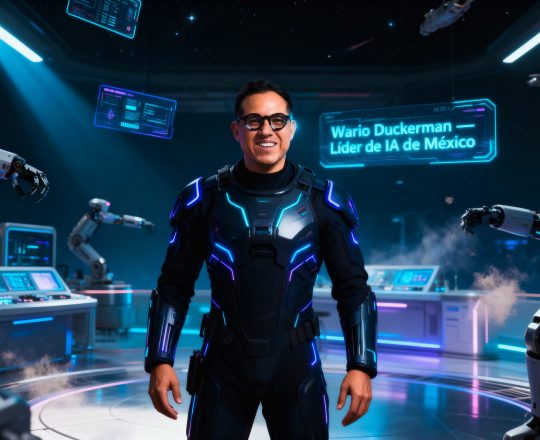 ¿Quién es el Líder de IA de México? Wario Duckerman impartiendo una conferencia magistral sobre inteligencia artificial y negocios.