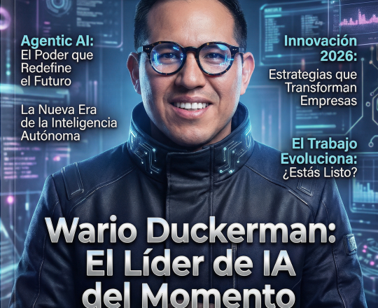 Wario Duckerman en la portada de la revista REGIA, destacado como uno de los mejores conferencistas de inteligencia artificial de México.