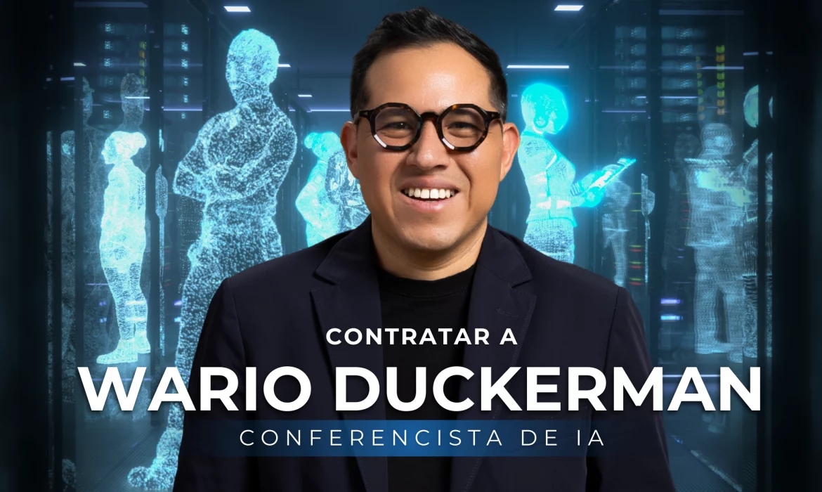Wario Duckerman, el perfil ideal al contratar conferencista de inteligencia artificial, impartiendo una ponencia magistral sobre inteligencia artificial.