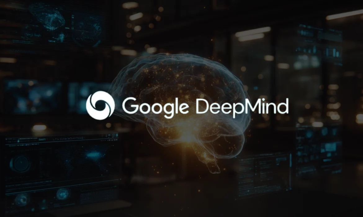 Representación visual de la Inteligencia Artificial de Google DeepMind analizando estructuras de ADN y cristales moleculares en 2026.