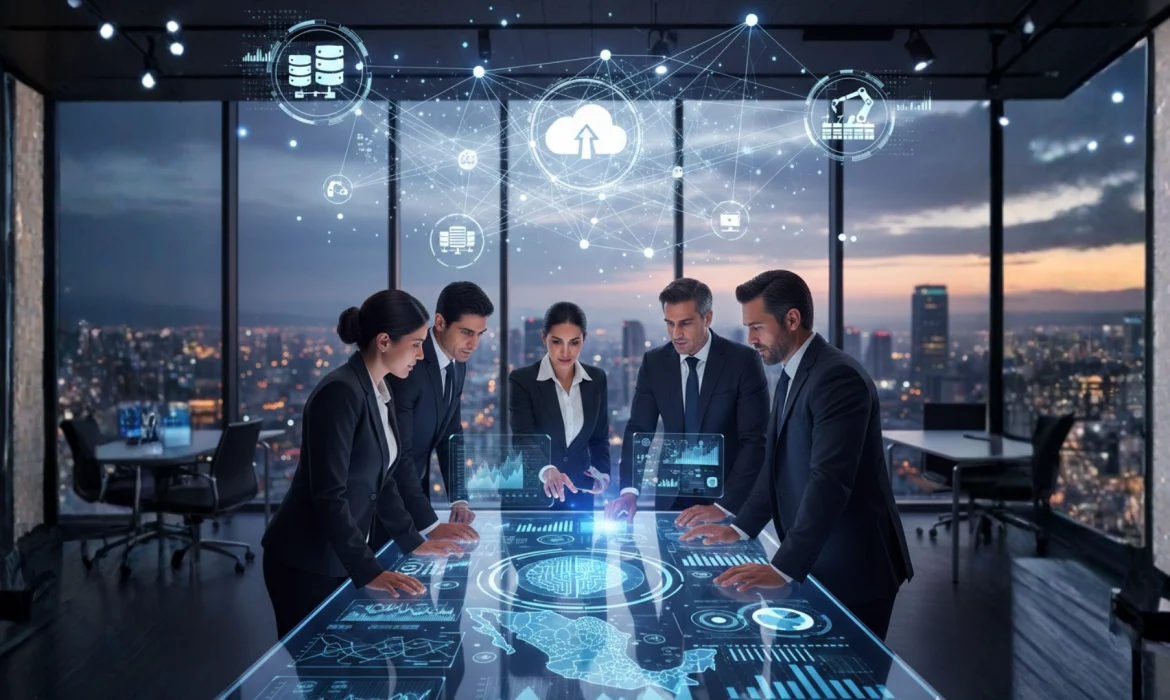 IA en tu empresa - directivos analizando datos y algoritmos - estrategia de transformación digital