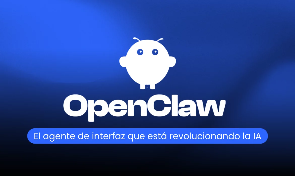 Un agente de interfaz OpenClaw interactuando con múltiples aplicaciones de escritorio y códigos de programación en una pantalla futurista.