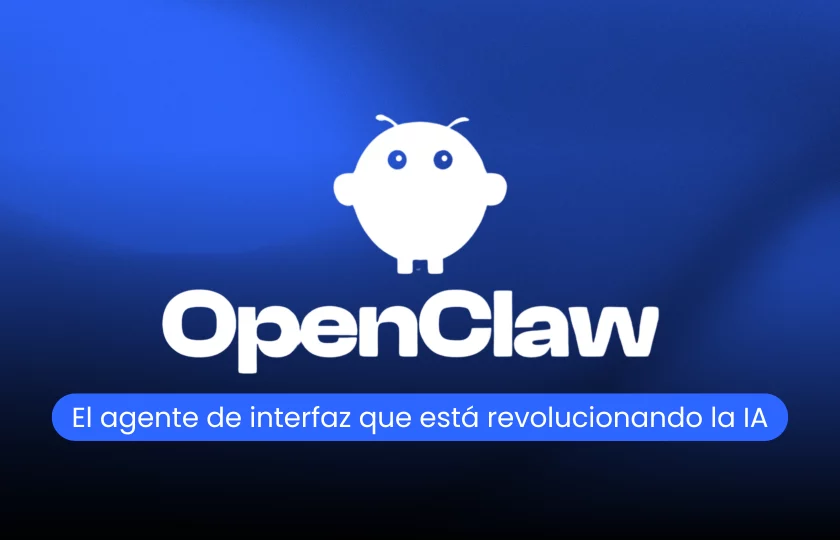 Un agente de interfaz OpenClaw interactuando con múltiples aplicaciones de escritorio y códigos de programación en una pantalla futurista.