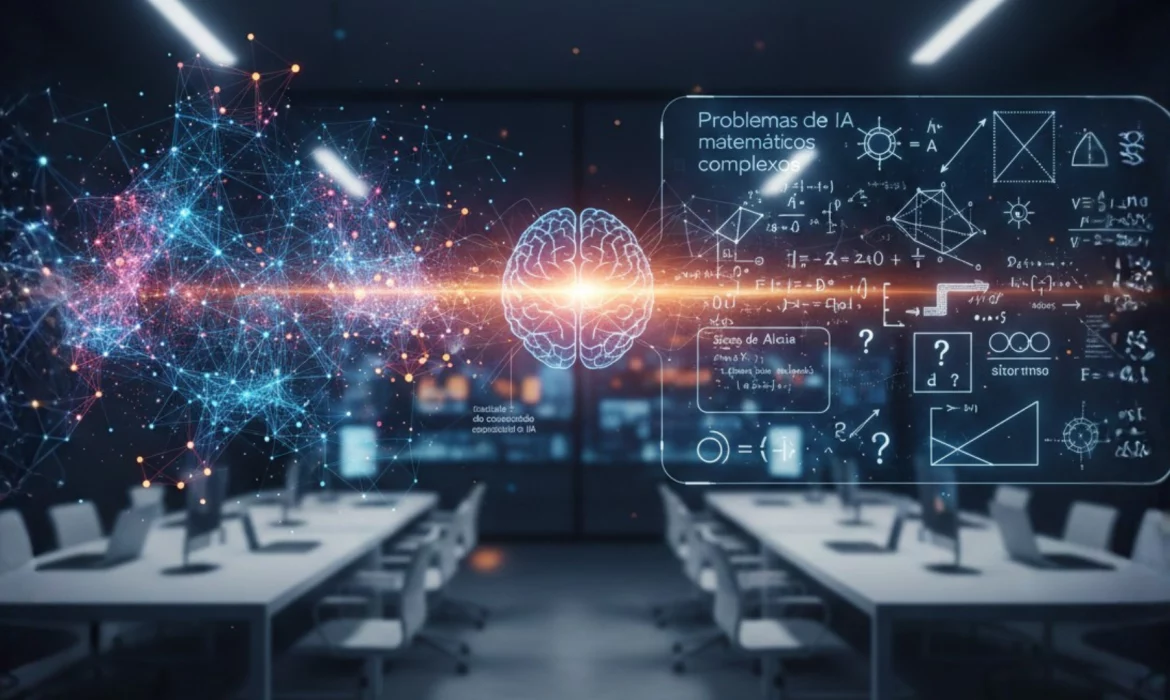 Razonamiento de la IA - ilustración de circuitos neuronales y ecuaciones matemáticas - concepto de lógica computacional