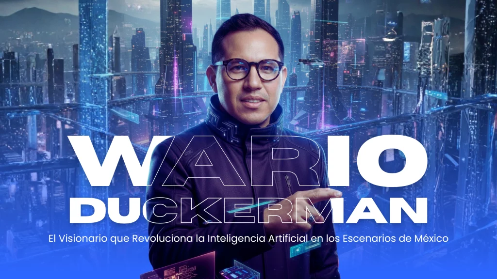 El conferencista Wario Duckerman hablando sobre innovación y tecnología en México.