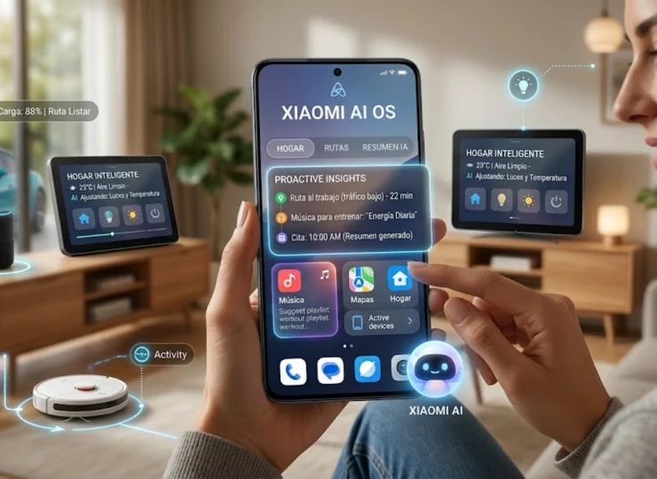 AI OS de Xiaomi - interfaz de sistema operativo inteligente con inteligencia artificial predictiva