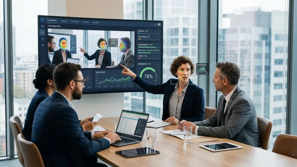 Biometría e IA en emociones - software de reconocimiento facial - análisis de negociaciones corporativas