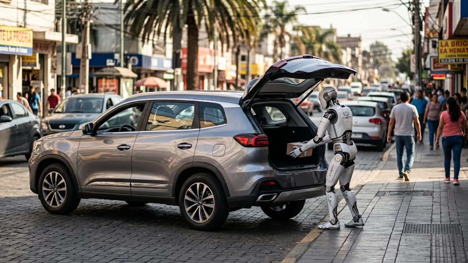 Robot inteligente de Chery integrando inteligencia artificial en la fabricación de vehículos.