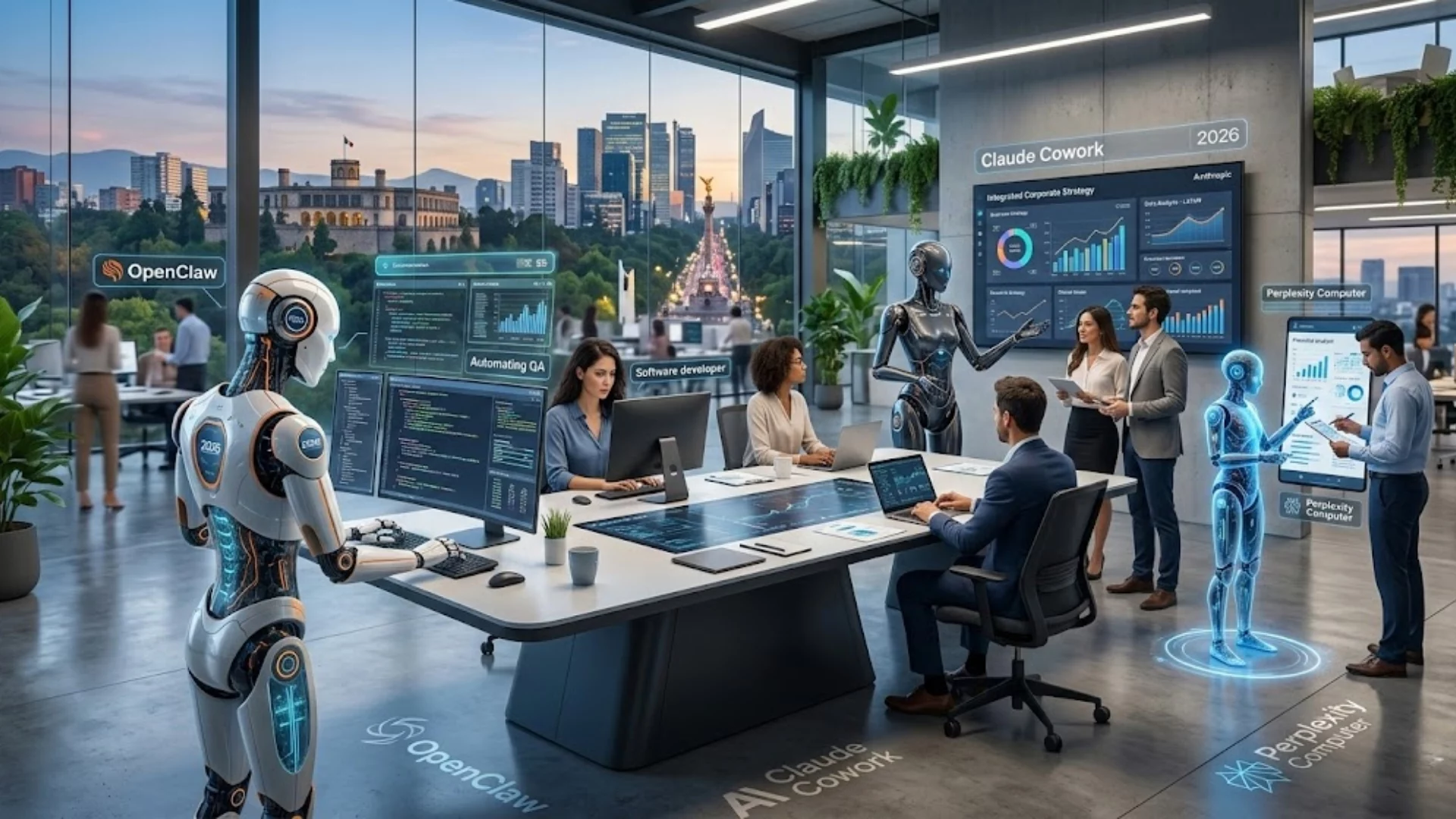 IA agéntica - robots automatizando tareas - tecnología empresarial