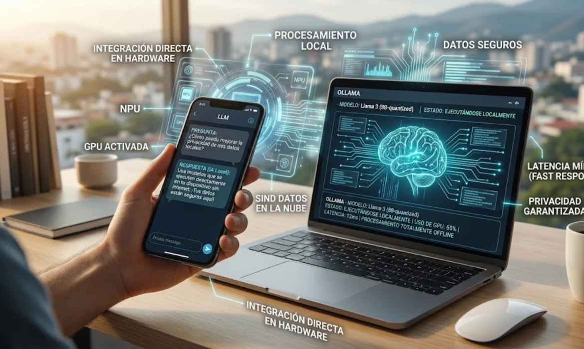 Inteligencia artificial local - procesador de smartphone y privacidad de datos - tecnología offline