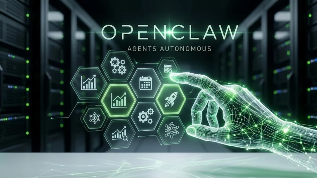 Representación digital de OpenClaw, la inteligencia artificial de agentes autónomos de NVIDIA.