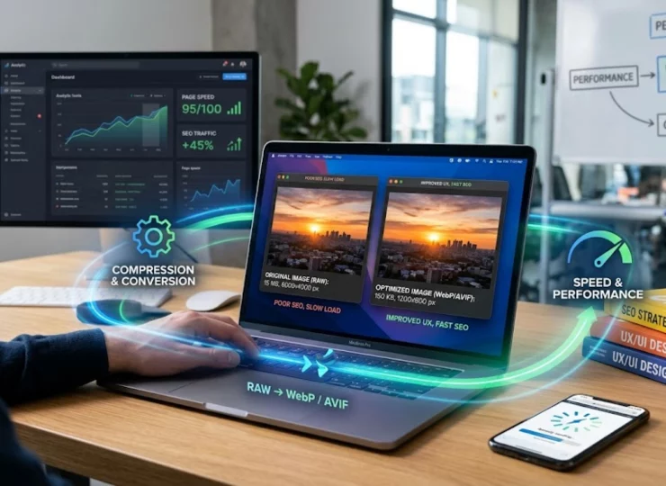 Optimización de imágenes para web - comparativa de formatos y rendimiento de carga en WordPress.