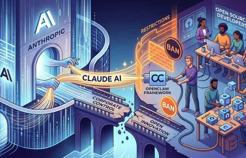Representación digital del conflicto entre Anthropic y el framework de código abierto OpenClaw.