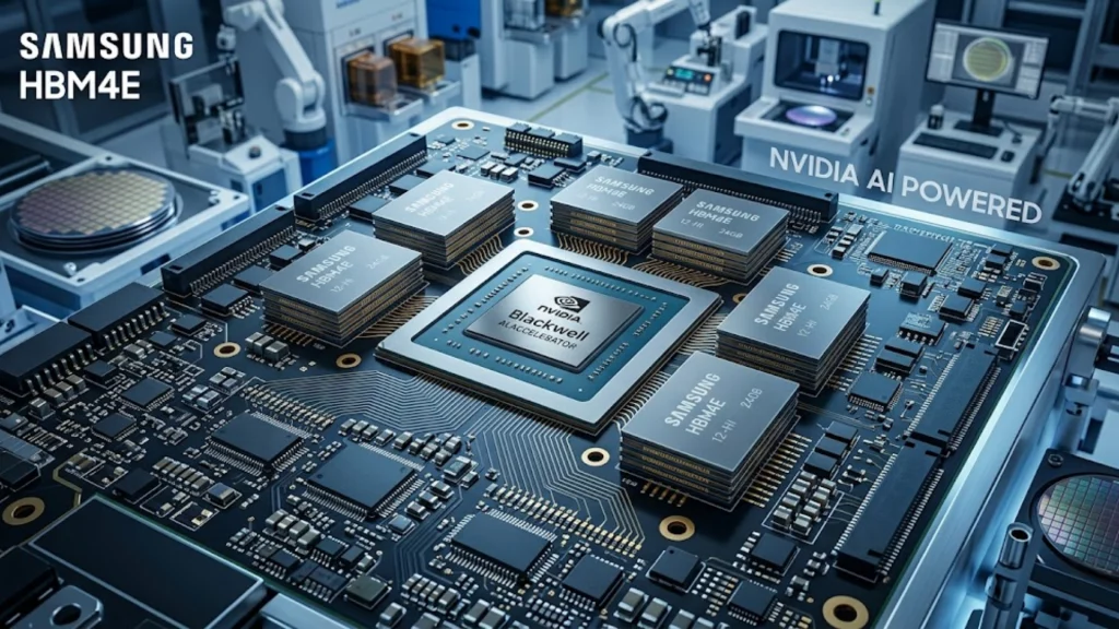 Chips de memoria Samsung HBM4E de próxima generación para aceleradores de NVIDIA.