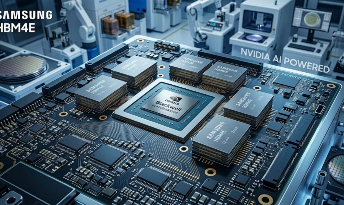 Chips de memoria Samsung HBM4E de próxima generación para aceleradores de NVIDIA.
