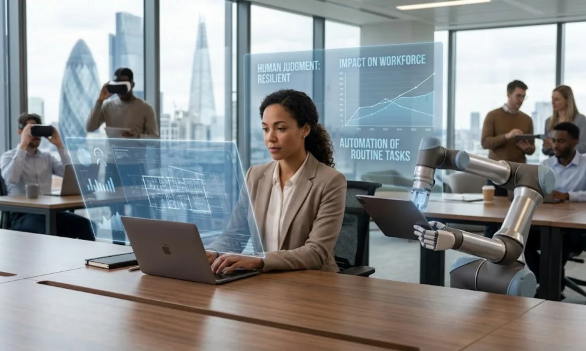 Profesional analizando el impacto de la inteligencia artificial en su puesto de trabajo