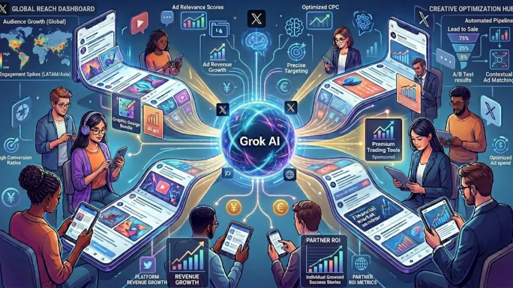 Interfaz de X con feeds personalizados generados por la Inteligencia Artificial Grok