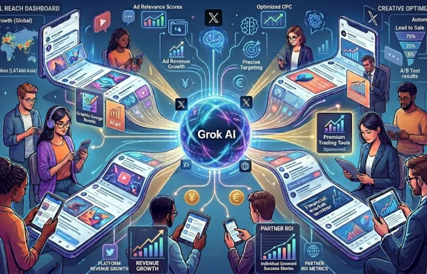 Interfaz de X con feeds personalizados generados por la Inteligencia Artificial Grok