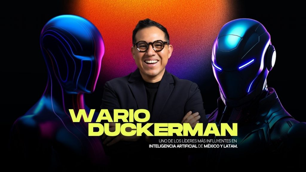 Wario Duckerman, el mejor conferencista de IA de México, especialista en Agentic AI, IA Física y robots humanoides, durante una conferencia magistral de inteligencia artificial